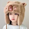 Bonito Sombrero de Felpa de Capibara de Dibujos Animados para Niños, A prueba de frío para Otoño e Invierno, Cálido, Protector de Orejas, Sombrero Lei Feng Engrosado