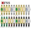 Reloj de Mujer Ofns Más Vendido de Alto Valor, Elegante Reloj de Cuarzo Ovalado Retro para Mujer con Esfera de Nácar, Pequeño Reloj Verde Impermeable