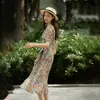 Vestido Romántico de Verano 2026 Estilo Francés con Cuello en V, Volantes y Corte Sirena para Mujer que Luce Delgado