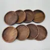 Bandeja de Madera de Nogal Negro, Bandeja Redonda de Madera Maciza, Bandeja Cuadrada, Bandeja para Café, Bandeja de Taza para el Hogar de Alta Gama, Bandeja para Té, Bandeja de Madera, Arte en Madera, Madera Maciza