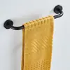 Conjunto de Porta-Toalhas Preto Aço Inoxidável 304 Conjunto de Barra de Toalha para Banheiro Porta-Papel Higiênico Gancho de Roupa Ferragens para Banheiro Pingente