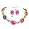 Colar e Brincos de Vitral com Strass Mais Quentes da Moda de Alta Qualidade da Amazon Dois Conjuntos de Joias de Casamento para Noivas para Mulheres