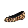 Novedad de Primavera 2026: Zapatos de Mujer Redondos con Punta Redonda, Tacón Bajo, Lazo, Estampado de Leopardo, Lunares, Crin de Caballo, Retro, que Aumentan 3 cm de Altura