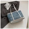 Bolso Retro de Color Contrastante de Gran Capacidad para Mujer 2025 Nuevo Diseño Nicho de Alta Gama Bolso de Hombro Bolso Tote para Viaje