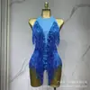 Amazon Europeia e Americana Mais Vendida Moda Sexy Saia de Dança para Boate Sem Mangas com Zíper e Franjas de Strass Decote Halter