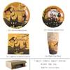 Plato de Cena Temático de Halloween Transfronterizo Decoración de Fiesta de Fantasmas Plato de Papel Desechable Vaso de Papel Set de Vajilla Suministros