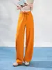 Estilo Nuevo Primavera y Verano Pantalones Casuales Largos de Algodón Suelto Mochi Rice con Forma Curva Versátiles de Forma Arqueada Que Cubren el Cuerpo y Te Hacen Ver Más Delgado con un Efecto de Caída Pantalones de Pierna Ancha
