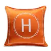 Almohadas Personalizadas Amazon Transfronterizas Cojines para Sofá Bordado Imitación Seda Lujo Ligero Hotel Mesita de Noche Lumbar