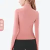 Ropa de Yoga Transfronteriza Otoño Invierno Nuevo Estilo Chaqueta Se Puede Usar al Aire Libre Cremallera Ropa de Fitness Corte Ajustado Cuello Alto Ropa Deportiva Top de Manga Larga