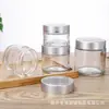Frasco de vidrio transparente para crema de 100g, frasco para crema facial de 50g, frasco para crema de ojos de 30g, recipiente transparente para mascarilla facial, botella dispensadora cosmética