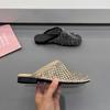 Sandálias Planas Super Populares com Strass Completo, Malha Respirável, Novidade Primavera/Verão 2026 para Mulheres, Sapatos Casuais Fechados Refrescantes para Uso Externo
