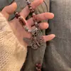 Collar Colgante Retro Estilo Étnico Cerámica Mariposa Campana para Mujer 2025 Nuevo de Moda Cadena Larga para Suéter Accesorios