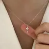 Desbloquea el Latido del Corazón~Collar Mini Llave Zirconia Chapado en Plata S925 con Oro de 18K para Mujer, Cadena de Clavícula de Trébol de Cuatro Hojas de Lujo Ligero de Nicho