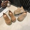 Zapatos Birkenstock de Plataforma con Suela Gruesa y Cobertura Total para Mujeres Petites, Nueva Moda Primavera y Otoño 2025 Mocasines Slip-On que Aumentan la Altura