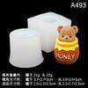 Mini Molde de Silicone de Ursinho Fofo Dia dos Namorados Urso Deitado Ursinho de Pelúcia Vela Perfumada Gesso Pedra Difusora Molde de Ornamento