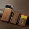 Capa de Celular Magnética Dois em Um com Porta-Cartões com Zíper Couro Protetor Adequada para Google Pixel 11 Proxl