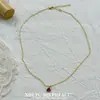 2026 Nuevo Collar con Colgante de Corazón Rojo Rosa para Mujer Nicho Lujo Ligero Moda de Gama Alta Individual Versátil Cadena para Clavícula