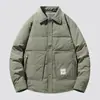 Chaqueta de Plumas Retro con Cuello de Solapa, Popular Abrigo Cruzado Versátil Holgado para Hombre para Transmisiones en Vivo