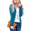 Cardigan Top de Venda Quente Europeu e Americano Amazon Primavera Exportação Desejo Cor Sólida V-Neck Manga Longa Botão