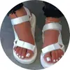 Zapatos Romanos Planos con Velcro para Mujer Talla Grande Exportación 35-414243 Talla Grande