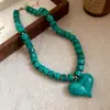 Collar de doble capa con cuentas acrílicas transfronterizo europeo y americano, cadena para la clavícula de lujo ligero de alta gama, joyería de estilo étnico vintage al por mayor