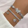 Conjunto de Pulseiras Europeu e Americano Transfronteiriço de Liga Amor Nó Criativo Borboleta Formato de Cobra Geométrico Cruz Pulseira Pulseira Joias