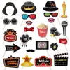 Decoração Festa de Aniversário Tapete Vermelho Cinema Hollywoodiano Oscar Conjunto de 24 Peças Adereços para Fotos