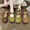 Zapatos planos casuales de verano 2026, estilo coreano retro, punta redonda, tira plana, cómodos, versátiles, para mujer
