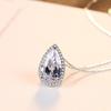 Collar PAG & MAG de gota de agua larga colgante de plata 925 cadena clavicular circonita cristal estilo europeo y americano joyería de alta gama lujo