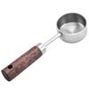 Cuchara medidora de acero inoxidable con mango de madera de acacia 15 ml g varias cucharas herramienta para tienda de té de leche cuchara medidora para polvo de café en polvo de leche para el hogar