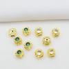 Acessórios para pulseira de latão com zircônia incrustada, contas quadradas revestidas de ouro 14K que preservam a cor, material para contas artesanais DIY, atacado