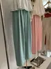Kekezoon Verano Delgados de Cintura Alta Ajustados Casuales Color Sólido Pierna Ancha Pantalones 7666