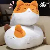 Almohada de Peluche de Gato Linda, Gordita y Adorable, Gato Tricolor, Gato Naranja, Gatito de Dibujos Animados, Cojín para Sofá del Hogar