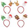 Set Navideño Haobei de 4 Piezas Hebilla para la Cabeza de Dibujos Animados Pasador para el Cabello de Papá Noel Diadema de Alce Decoraciones para Fiesta de Navidad