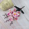 Fábrica de simulação de fornecimento flor 5 garfo impressão de seda Phalaenopsis dançando orquídea flor projeto de casamento decoração planta verde atacado