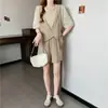Moda Femenina Tallas Grandes Verano 2026, Camiseta y Pantalones de Pierna Ancha Falsos de Dos Piezas Estilo Chanel, Conjunto Casual Adelgazante de Dos Piezas