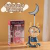 Reloj Pequeño de Dibujos Animados, Movimiento Silencioso, Aspecto Elegante, Creativo, Animal Lindo en Coche, Decoración de Escritorio y Mesita de Noche, Adornos, Regalos al por Mayor