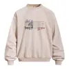Sudadera de cuello redondo con estampado de letras estilo americano desgastado, estilo primavera y otoño, top deportivo holgado de manga larga para moda urbana
