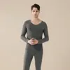Novas roupas de outono masculinas calças compridas terno superfície AB camisa básica escovada par roupa íntima térmica sem costura feminina