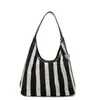 Bolsa Tote Grande de Listras Vazadas, Bolsa Casual Vintage para o Dia a Dia, Bolsa Grande Estilo Preguiçoso para Viagem, Bolsa de Ombro