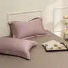 Fundas de almohada de algodón puro de fibra larga 100s de alta gama, juego de dos, algodón puro, aptas para todas las estaciones, hotel de alta gama, color liso, funda de almohada para una persona
