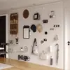 Estante de tablero perforado para sala de estar almacenamiento en toda la pared en la puerta tablero colgante para puerta decoración de pared tablero perforado de metal