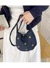 2025 Nuevo Japonés y Coreano Lindo de Un Hombro Bordado Denim Nicho Moda Versátil Bolsa para Teléfono Móvil Crossbody Bolsa de Viaje para Mujeres