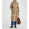 Gabardina gris para mujer 2026 moda primavera y otoño estilo coreano nuevo estilo británico casual holgada larga