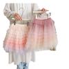 Saia Infantil Nova, Saia Infantil Bolo Arco-Íris, Saia Tutu de Tule Versátil, Saia de Princesa de Aniversário, Saia para Show de Dança, Saia de Cintura
