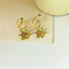 Lugong Pendientes Anillo Collar de Fuegos Artificiales Coloridos Estilo Europeo y Americano Anillo Flores Hermosas Cadena Única para Suéter para Mujeres