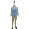 En stock verano 2026 nuevo transfronterizo Amazon ropa de mujer europea y americana color liso sin mangas primavera-verano con cordones camisa casual