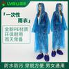 Venta al por mayor de fábrica impermeable de plástico desechable para exteriores, ciclismo, viaje, impermeable unisex para adultos y niños, con capucha integrada