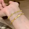 Nuevo Pulsera de Bambú Cepillado Retro Estilo Chino para Mujer, Diseño de Nicho de Lujo Ligero, Pulsera Pulsera de Temperamento de Moda de Gama Alta