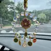 Colgante de Flor de Brocado Song de Área Escénica con Motivo del Dios de la Riqueza de Cinco Vías, Adorno para Colgar en el Coche, Regalo para Bolsa, Amuleto de Bendición para Hombres y Mujeres, Decoración de Espejo Retrovisor